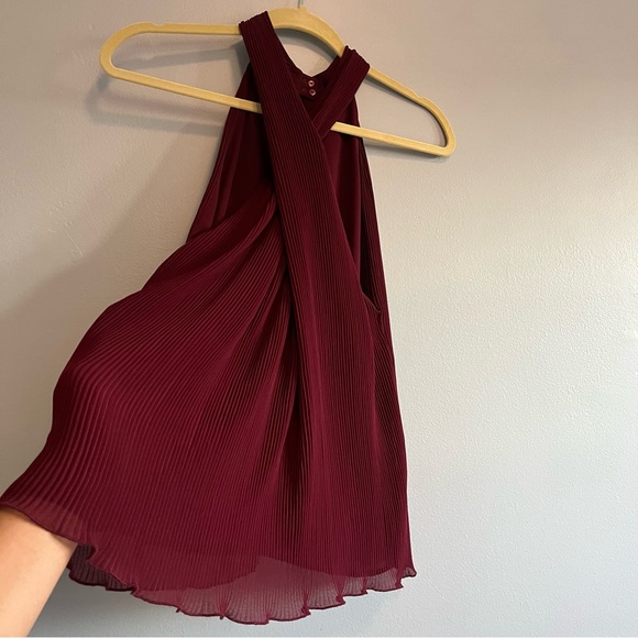 Deep Red Crossed Blouse - Picture 7 of 9